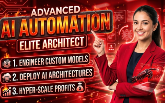 AI Automation Thumbnail AI Girl Pointing to the hologram