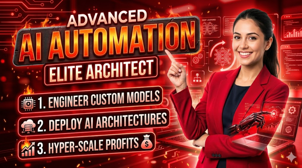 AI Automation Thumbnail AI Girl Pointing to the hologram